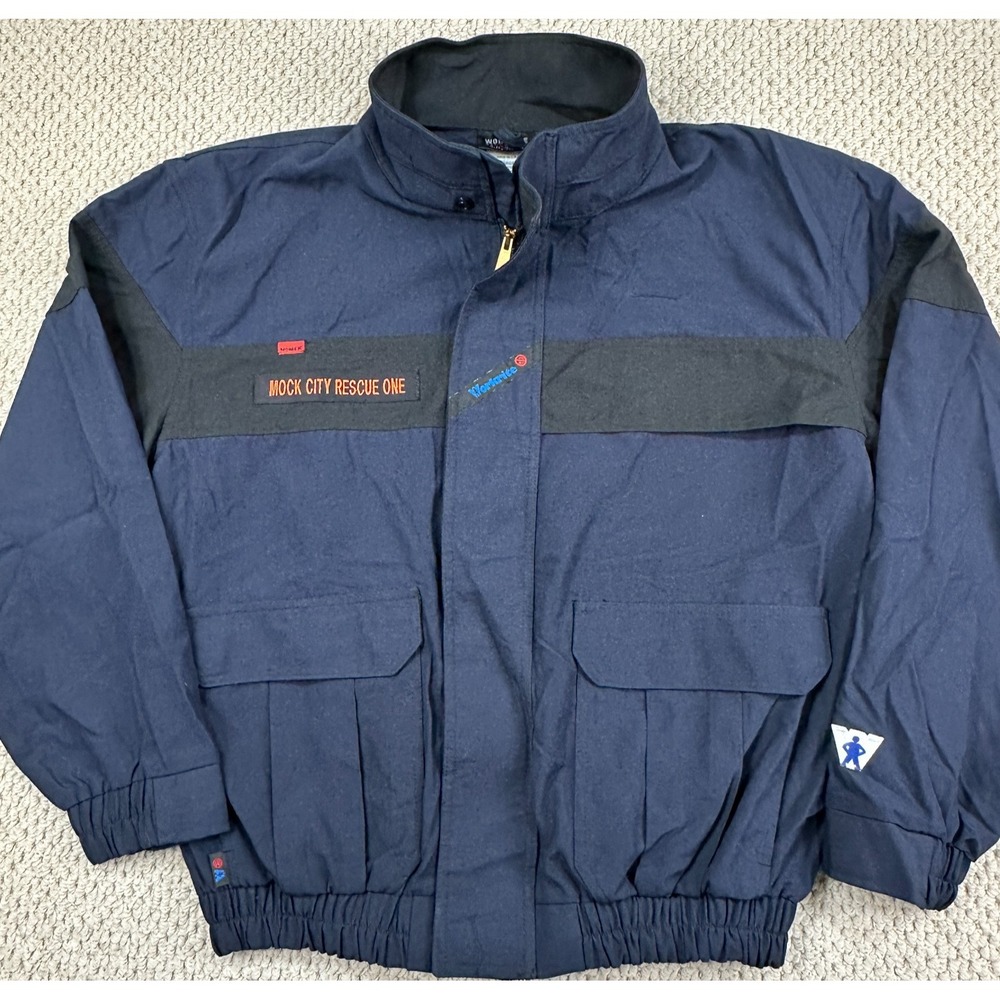 Workrite Benchmark FR Gold Standard Bomber Jacket Mens XL-R Navy NomexIII Aramid